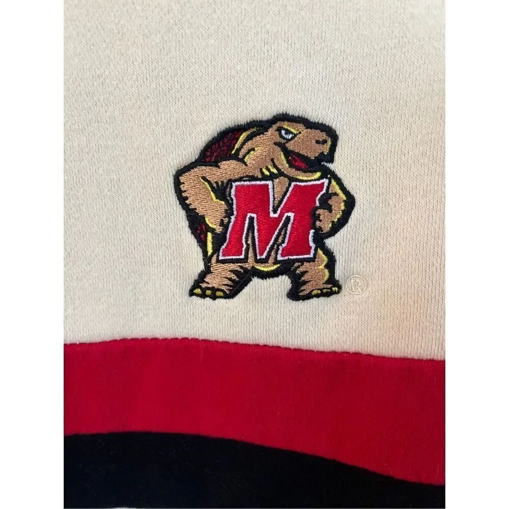 Colosseum Maryland Terps Cream Quarter Zip Pullover sz XL